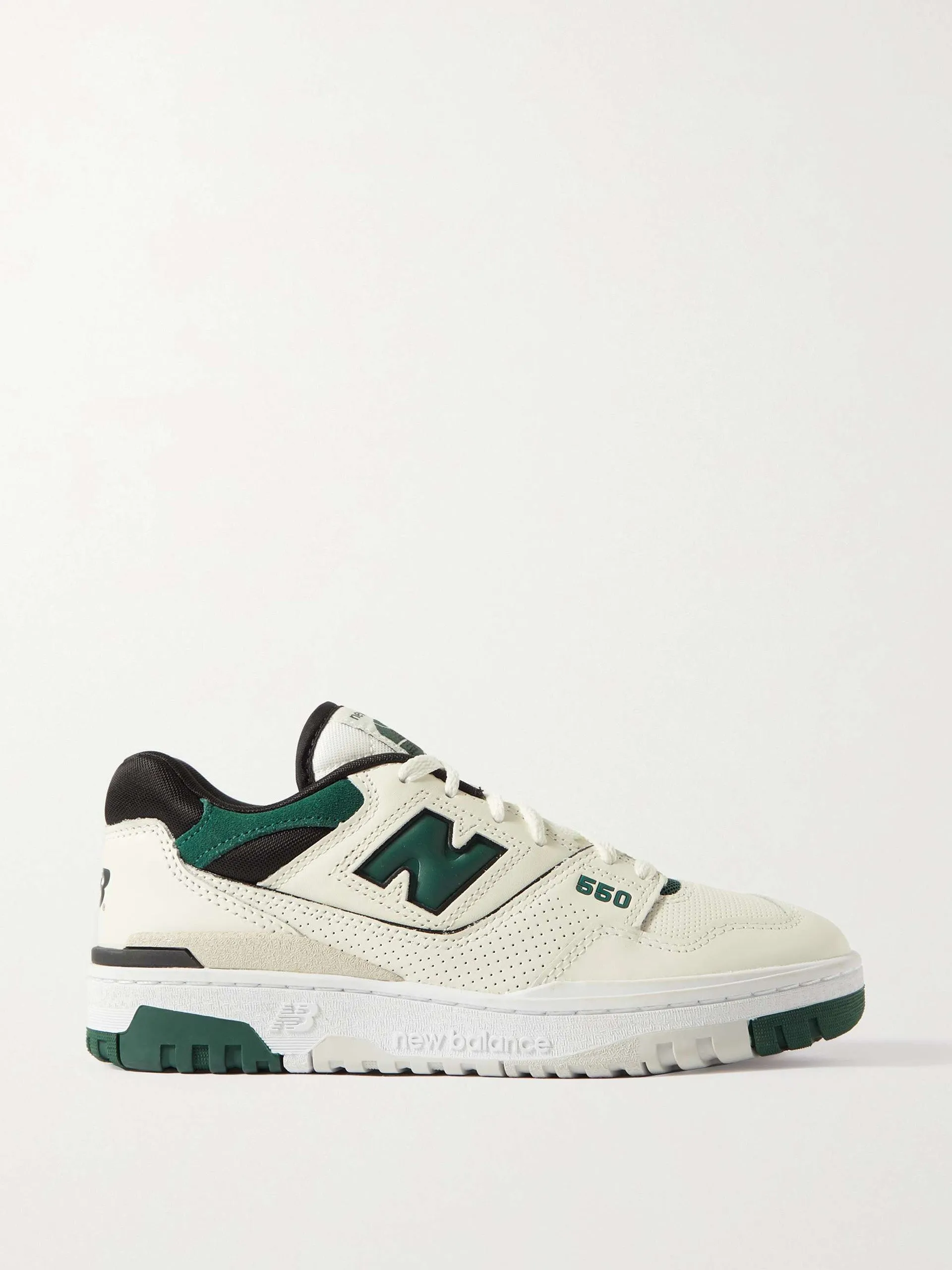 550 mesh-trimmed leather sneakers