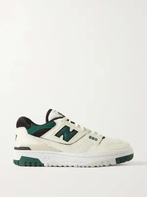 550 mesh-trimmed leather sneakers