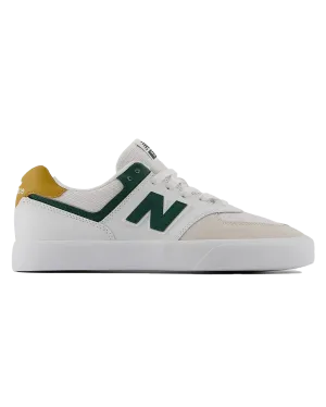 574 Vulcanized Shoes in White & Forest