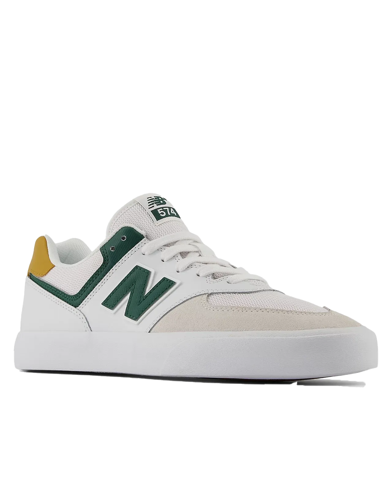574 Vulcanized Shoes in White & Forest