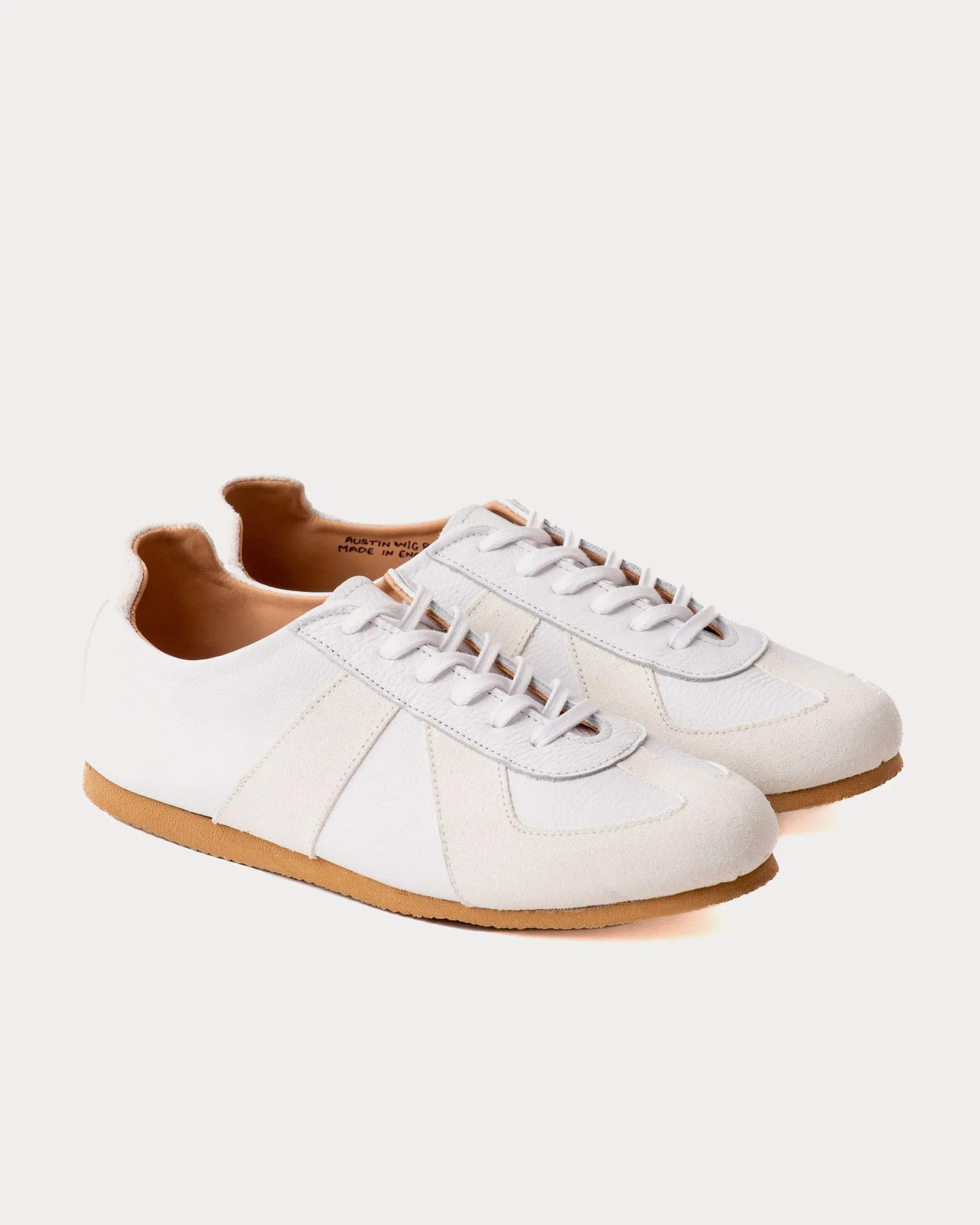 Adnitt Gat Calf Leather with Gum Soles White Low Top Sneakers