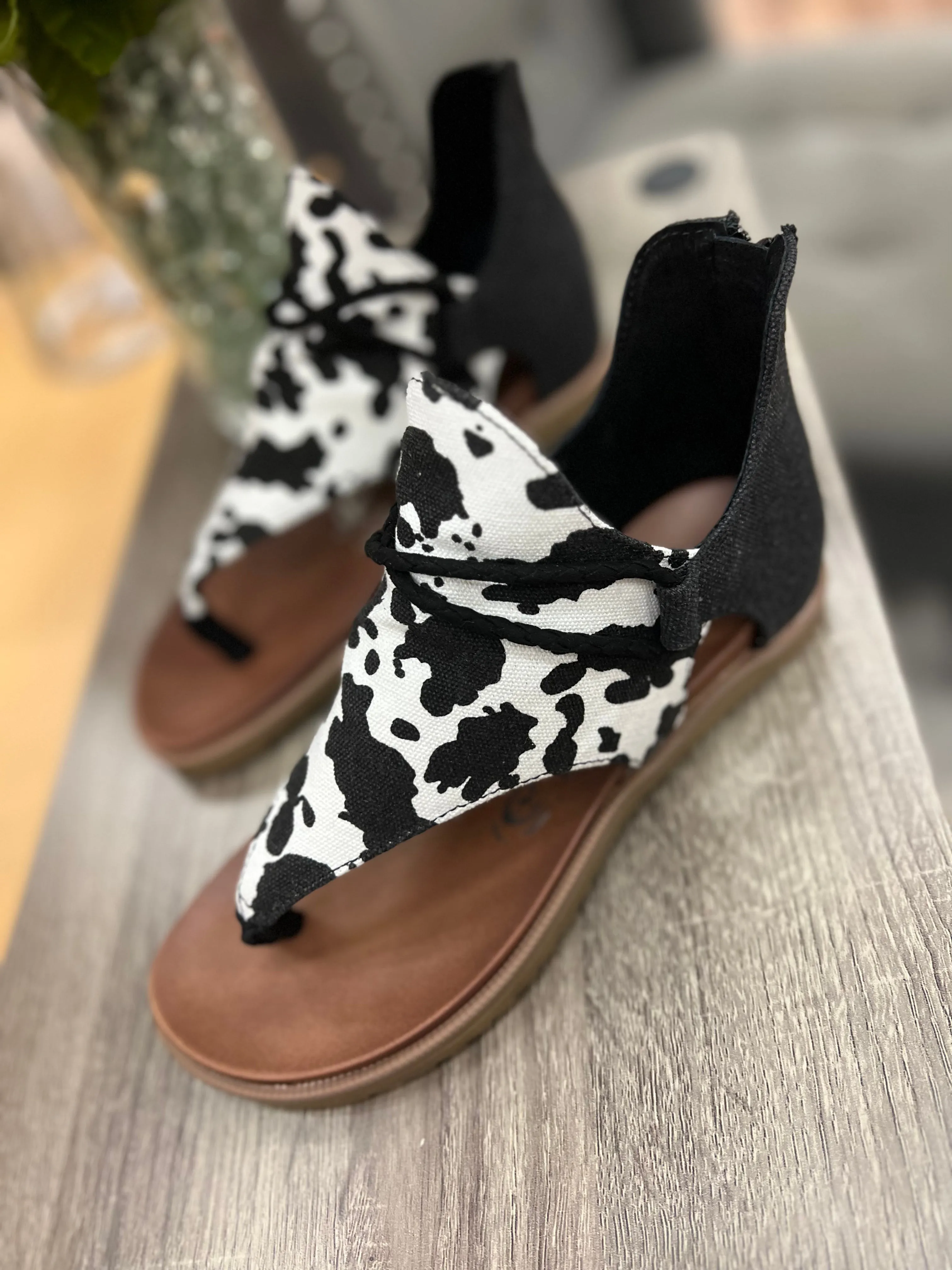 Angelika Sandals (Black Cow)
