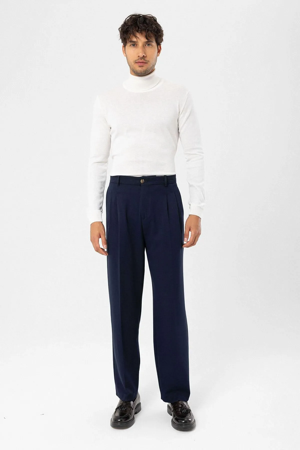 ANT High Waist Pleated Comfortable Fit Men's Trousers - Rialto