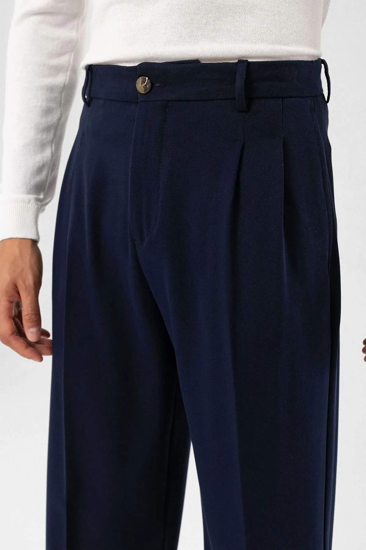 ANT High Waist Pleated Comfortable Fit Men's Trousers - Rialto