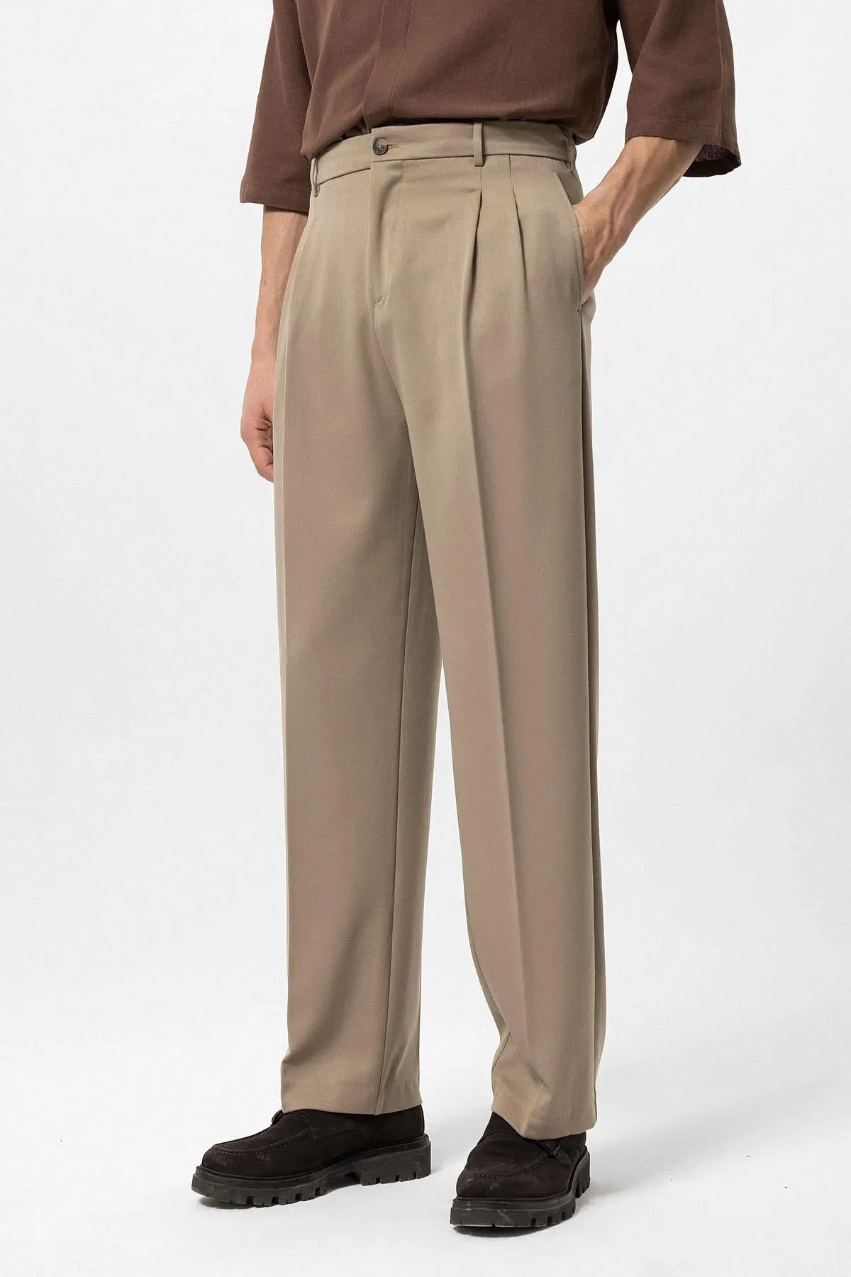 ANT High Waist Pleated Comfortable Fit Men's Trousers - San Pedro