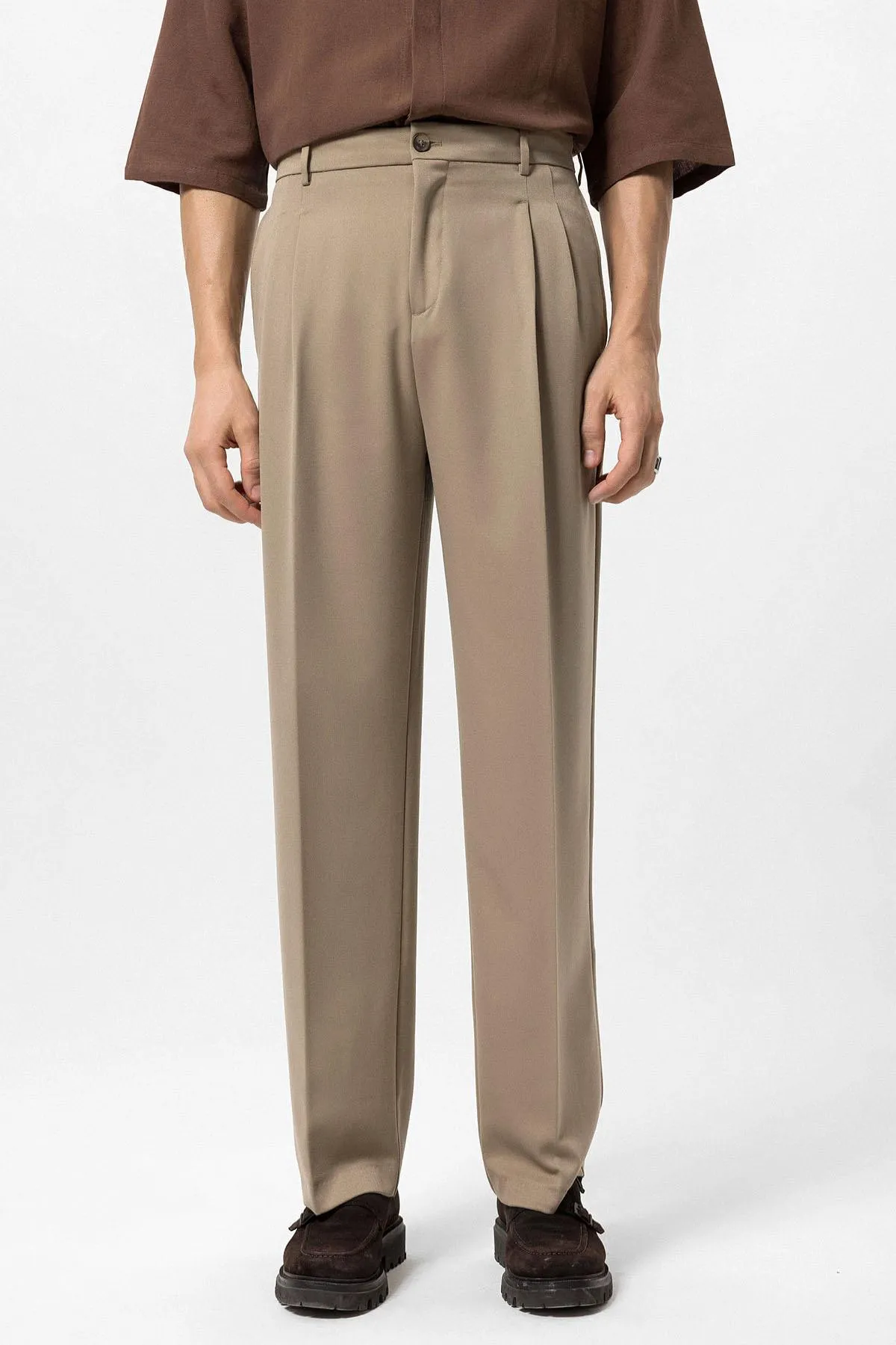 ANT High Waist Pleated Comfortable Fit Men's Trousers - San Pedro