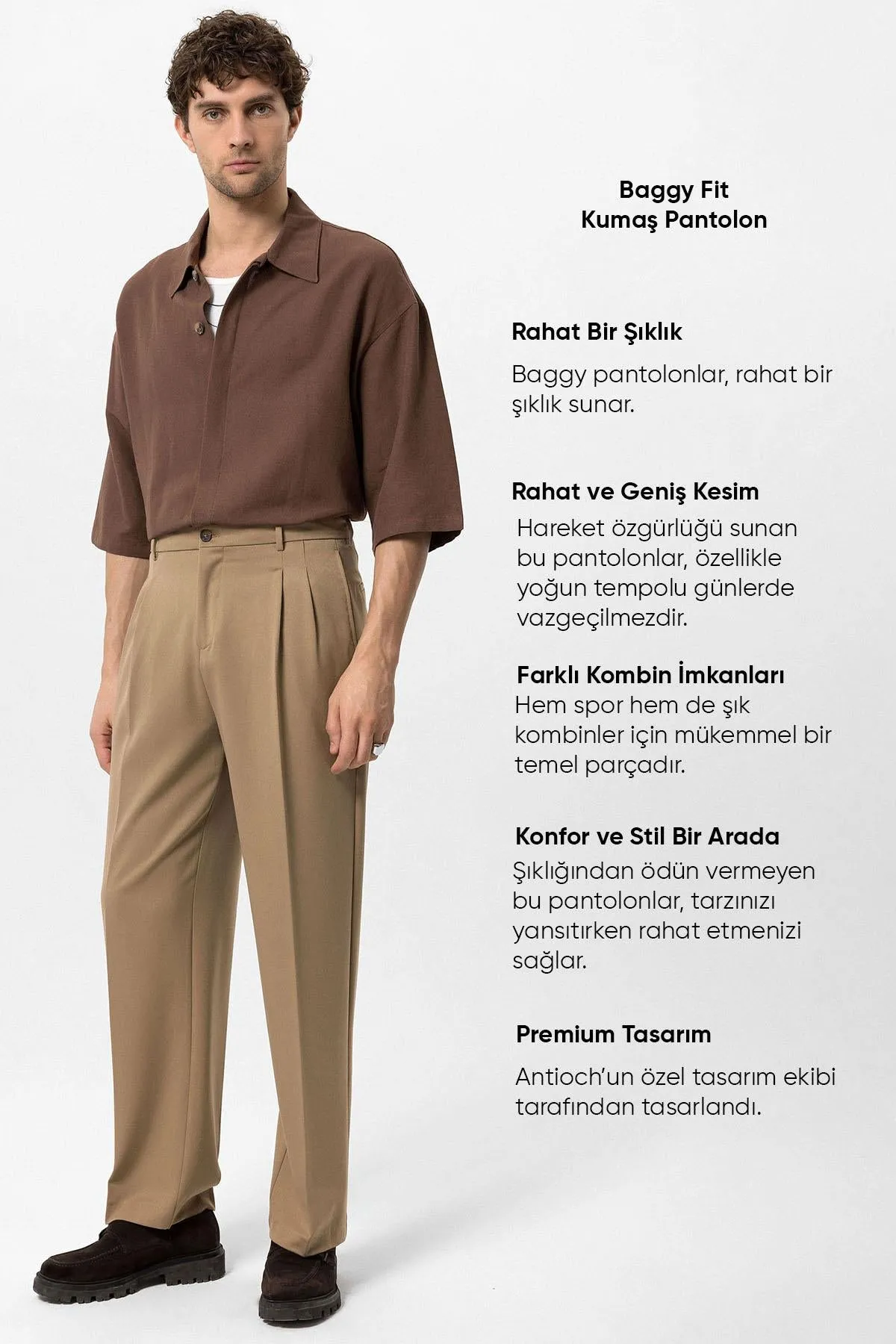 ANT High Waist Pleated Comfortable Fit Men's Trousers - San Pedro