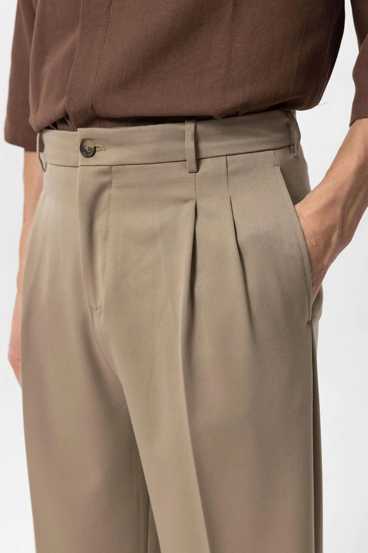ANT High Waist Pleated Comfortable Fit Men's Trousers - San Pedro