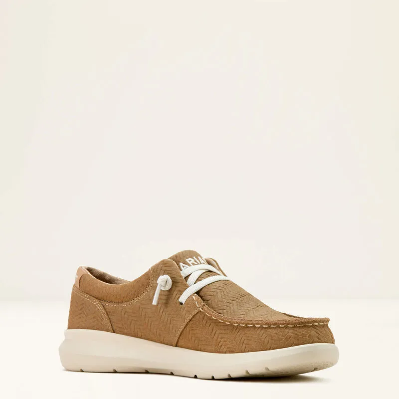 Ariat Women's Hilo Casual Shoe in Tan Woven Emboss
