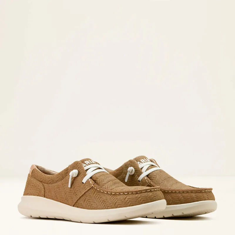 Ariat Women's Hilo Casual Shoe in Tan Woven Emboss