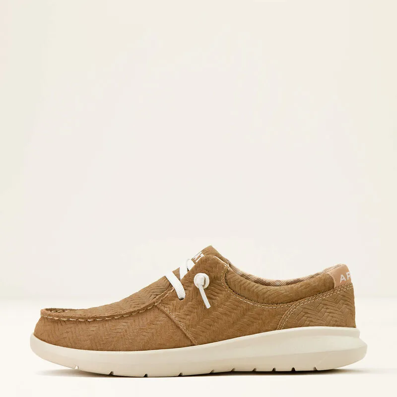 Ariat Women's Hilo Casual Shoe in Tan Woven Emboss