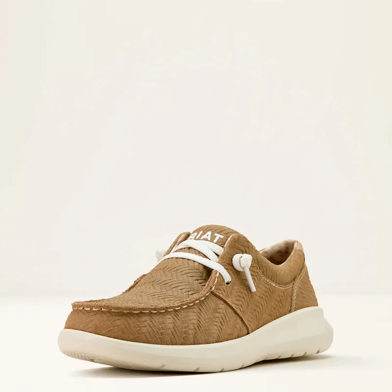 Ariat Women's Hilo Casual Shoe in Tan Woven Emboss