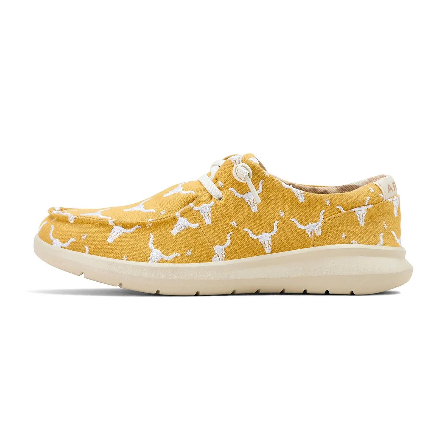 Ariat Women's Hilo Doodle Shoes, Mustard Steer Head Print