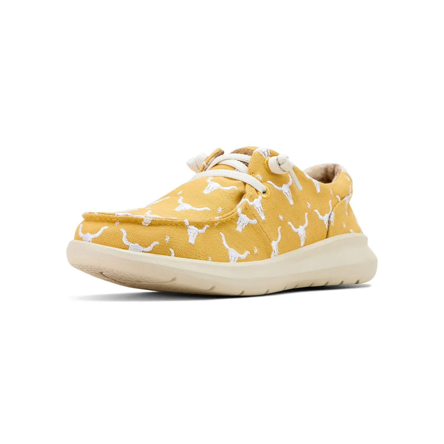 Ariat Women's Hilo Doodle Shoes, Mustard Steer Head Print