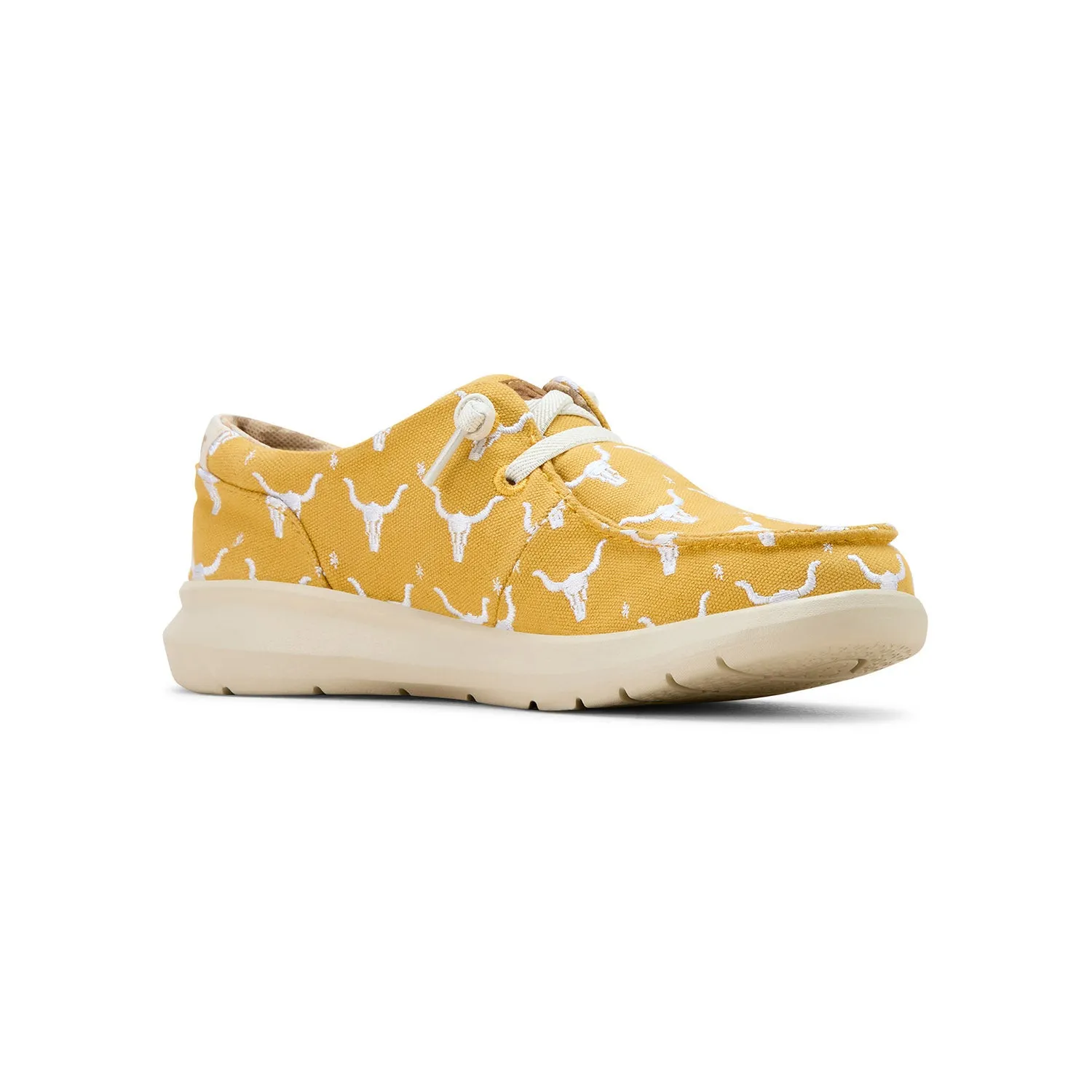 Ariat Women's Hilo Doodle Shoes, Mustard Steer Head Print