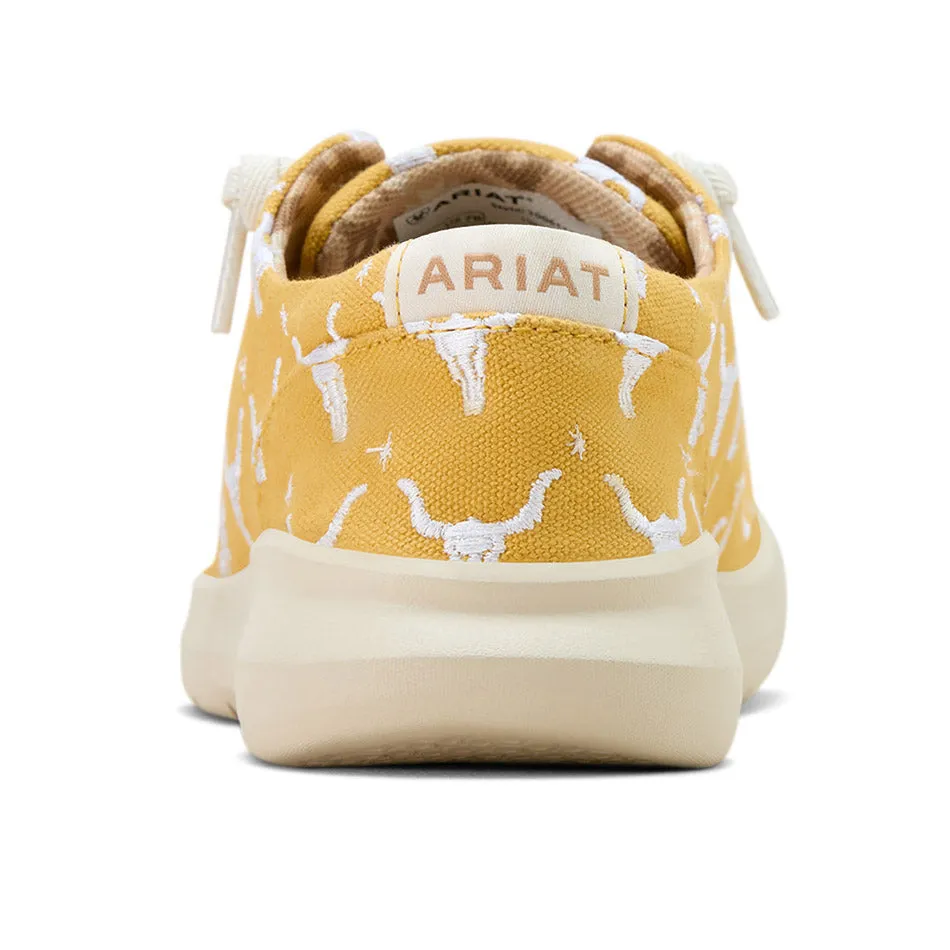 Ariat Women's Hilo Doodle Shoes, Mustard Steer Head Print