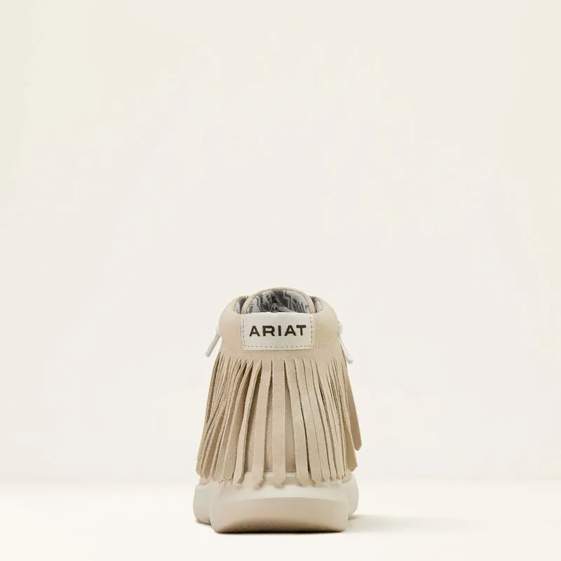 Ariat Women's Hilo High Top Fringe Shoe in Sand Suede