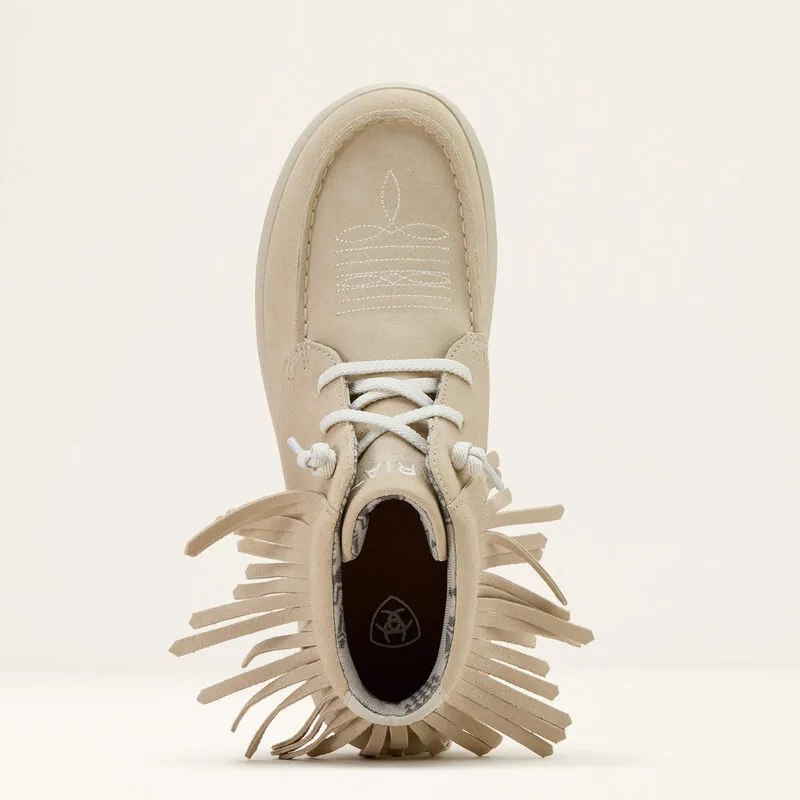 Ariat Women's Hilo High Top Fringe Shoe in Sand Suede