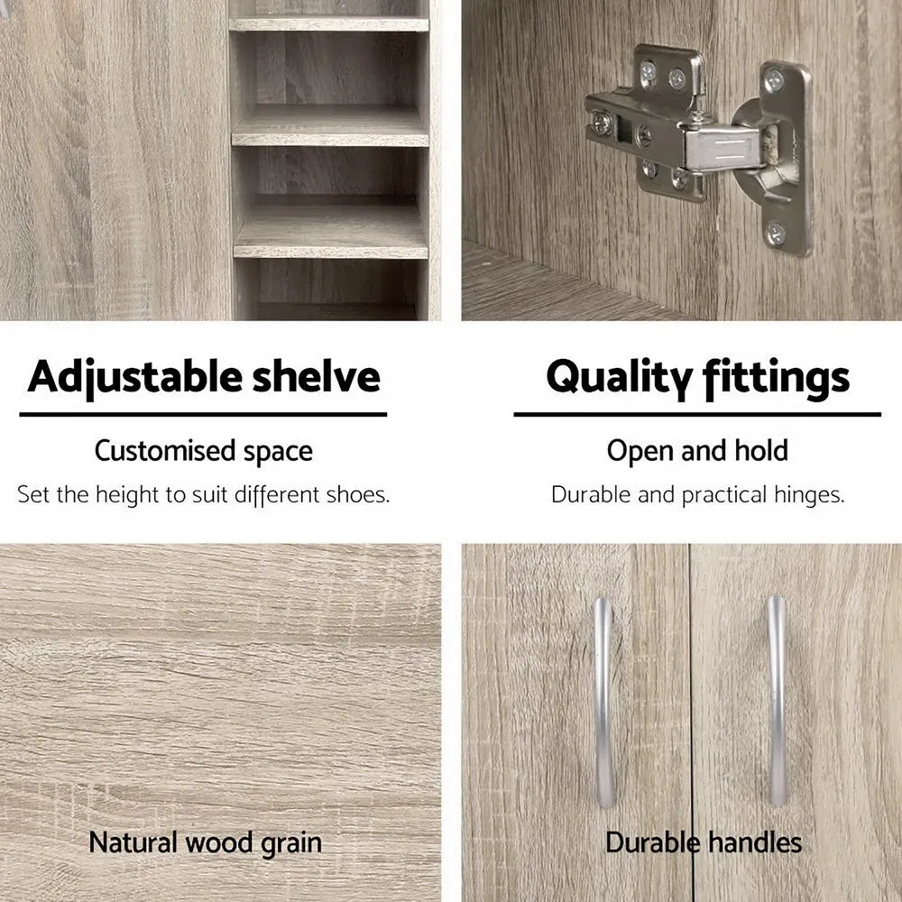 Artiss 2 Doors Shoe Cabinet Storage Cupboard