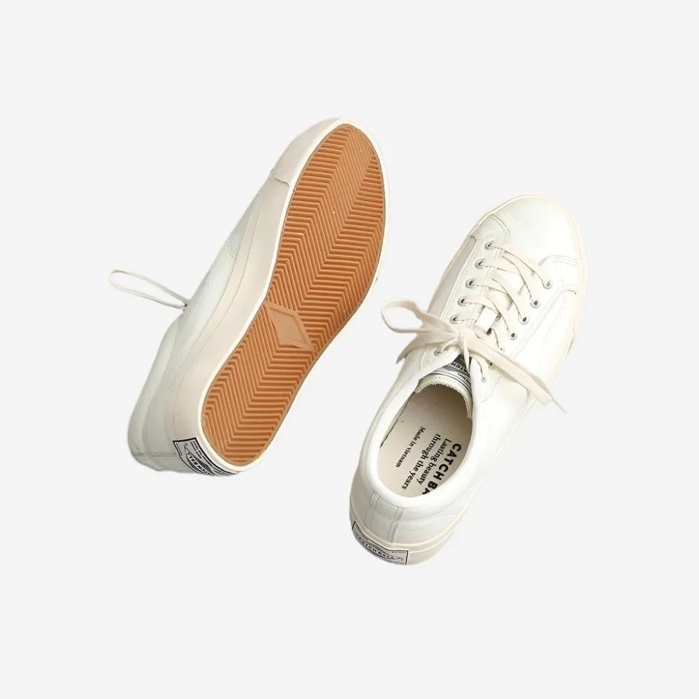 B-02 Leather Basketball Low Sneakers - White