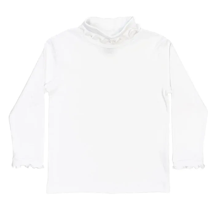 Bailey Boys White Knit-Ruffled Turtle Neck