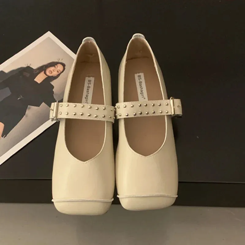 binfenxie  -  Ballet Dance Flats Women Loafer Shoes Square Toe Dress Shallow Soft Shoes 2024 Fashion Cozy Designer Spring Casual Femme Shoes