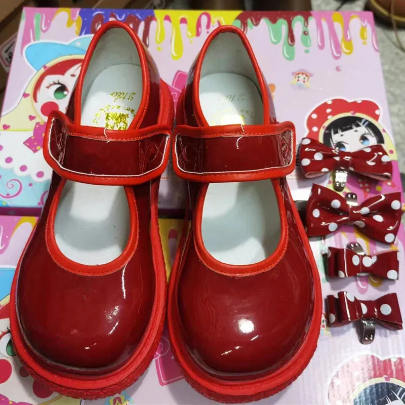binfenxie  -  Wedge Round Big Toe Lolita Shoes Kawaii Bowknot Harajuku Japanese Jk Uniform Student Casual College Cute Girls Shoes