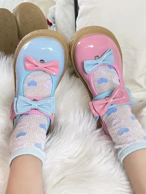 binfenxie  -  Wedge Round Big Toe Lolita Shoes Kawaii Bowknot Harajuku Japanese Jk Uniform Student Casual College Cute Girls Shoes