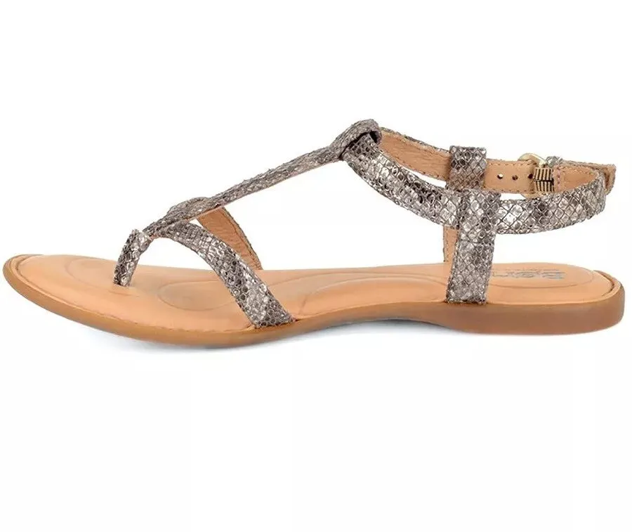 BORN Womens Idina Sandal Ivory Snake Metallic 6M