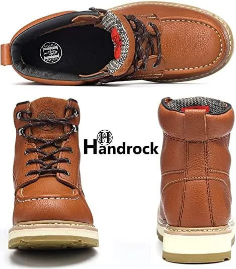 CK302 Men's Boots Soft Toe Construction Work Shoes Brown