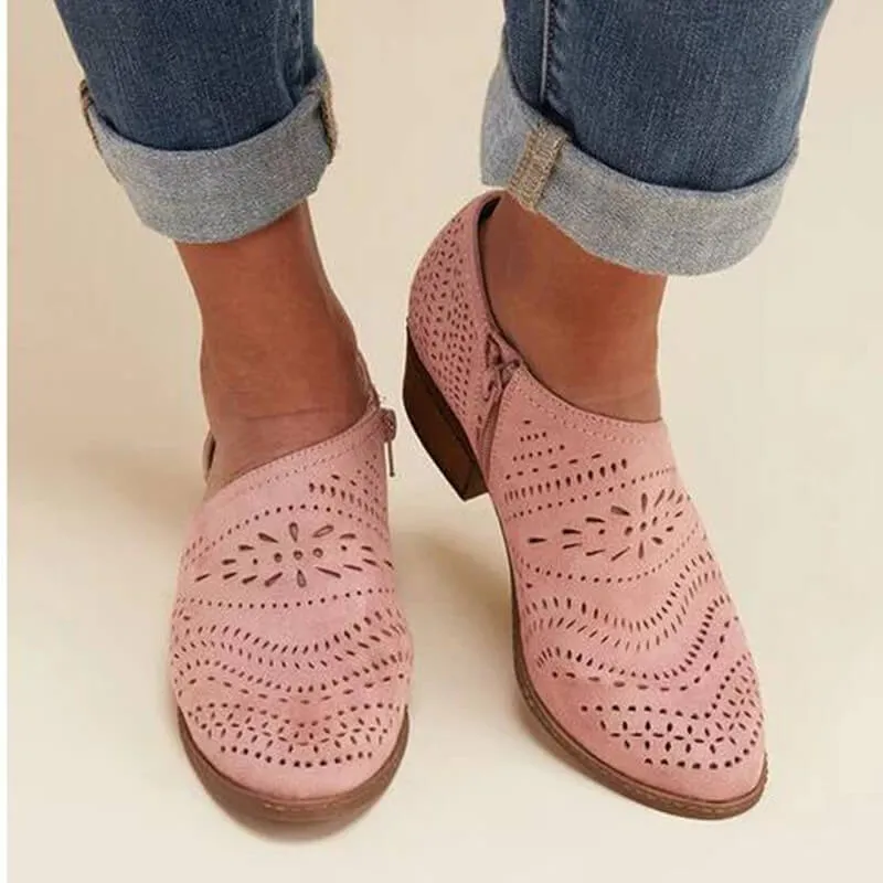 Closed Toe Chunky Low Heel  Sandals