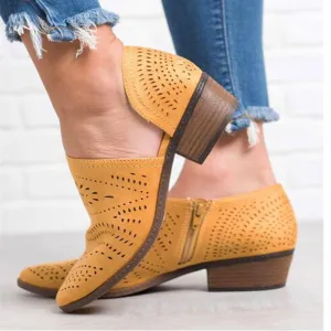 Closed Toe Chunky Low Heel  Sandals