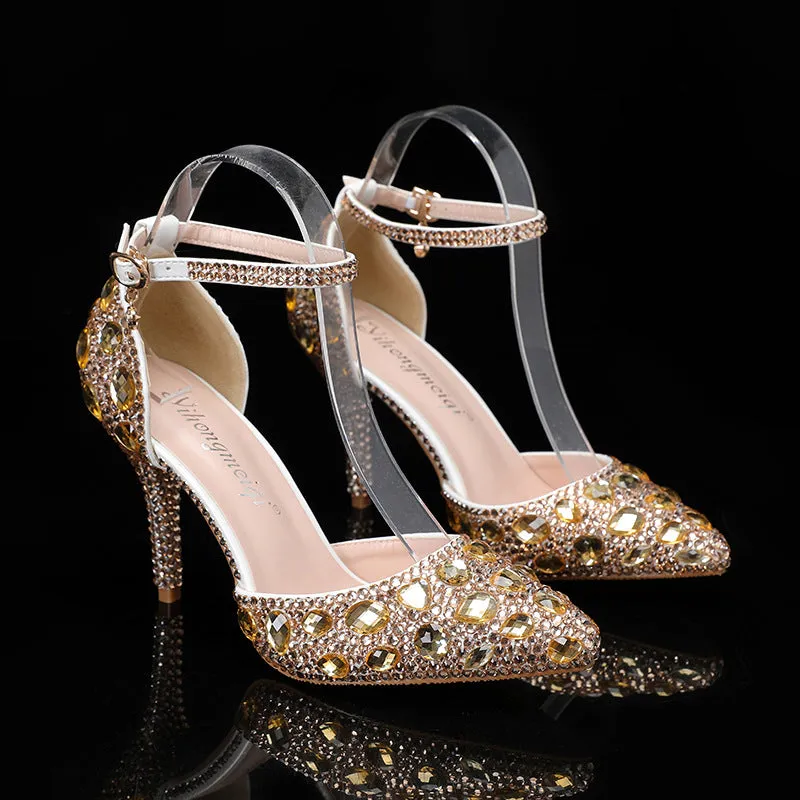 Coffee Brown High Heel Pointed-Toe Women's Fashion Shoes