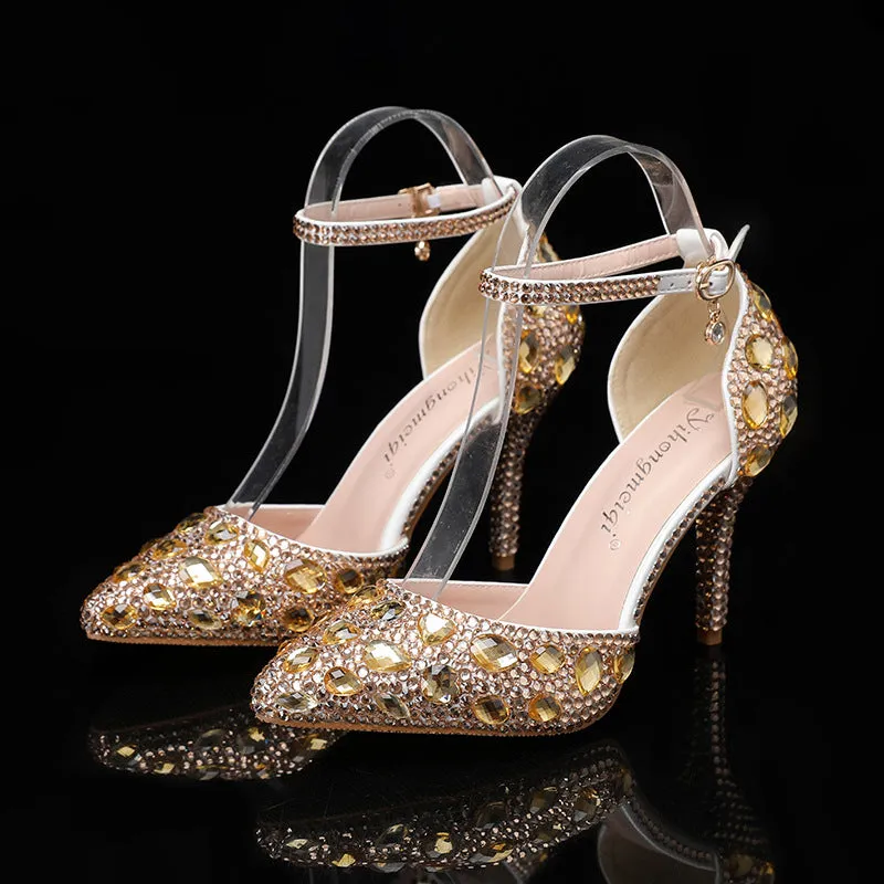 Coffee Brown High Heel Pointed-Toe Women's Fashion Shoes
