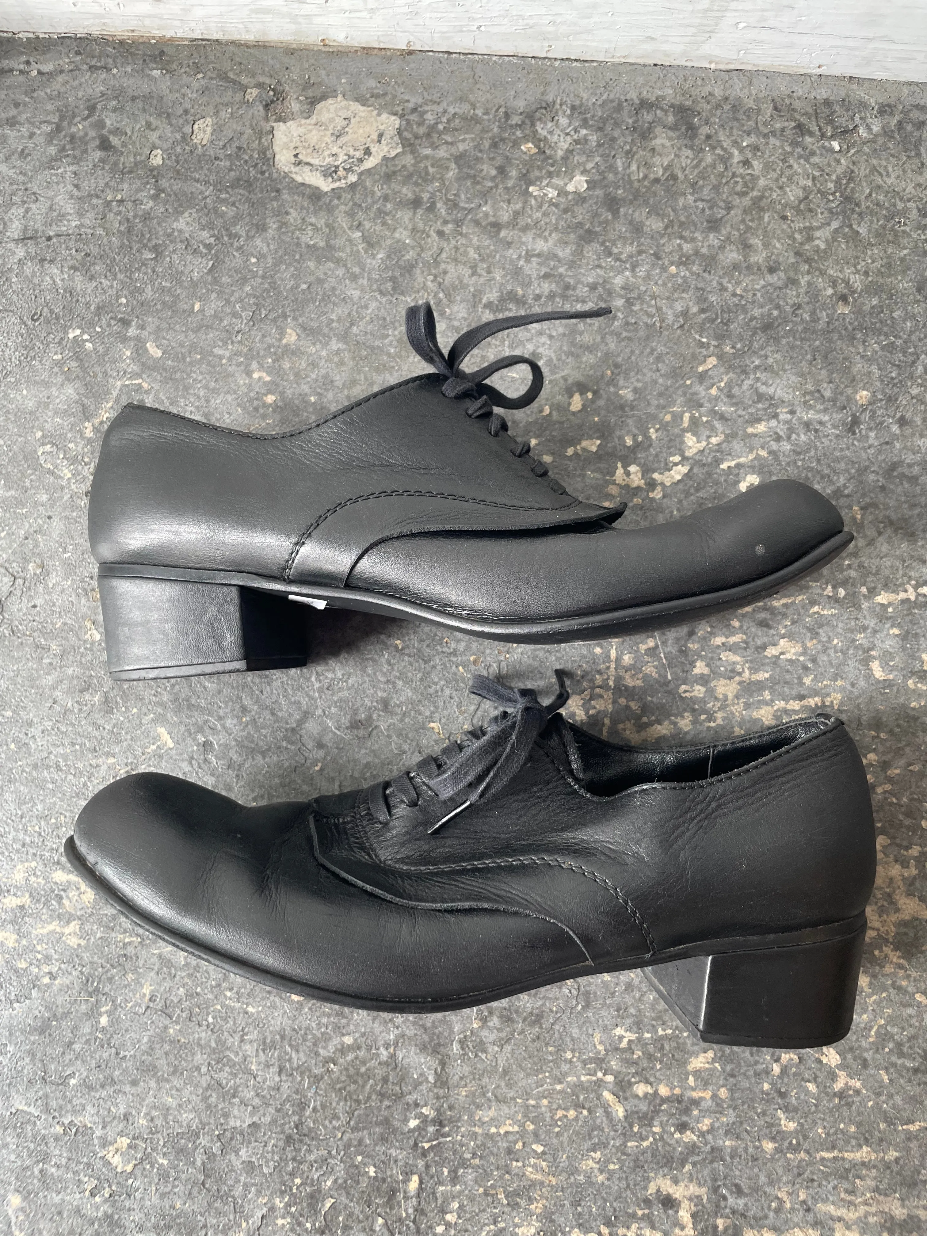 Comme des Garcon Black Leather Clown Shoes