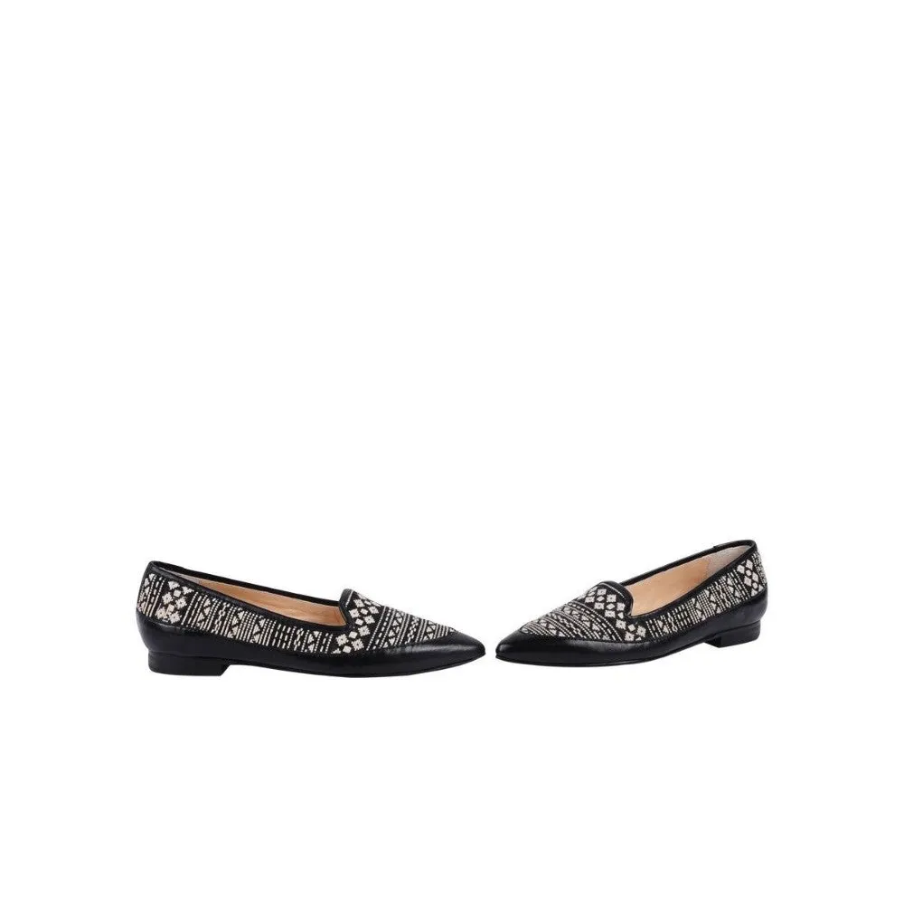David Black Leather and Fabric Jon Josef Loafer Flat