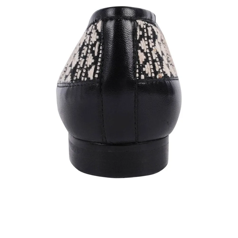 David Black Leather and Fabric Jon Josef Loafer Flat