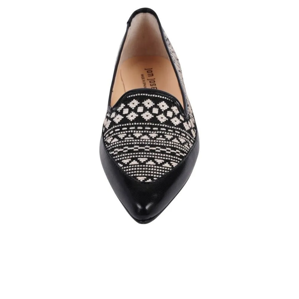 David Black Leather and Fabric Jon Josef Loafer Flat