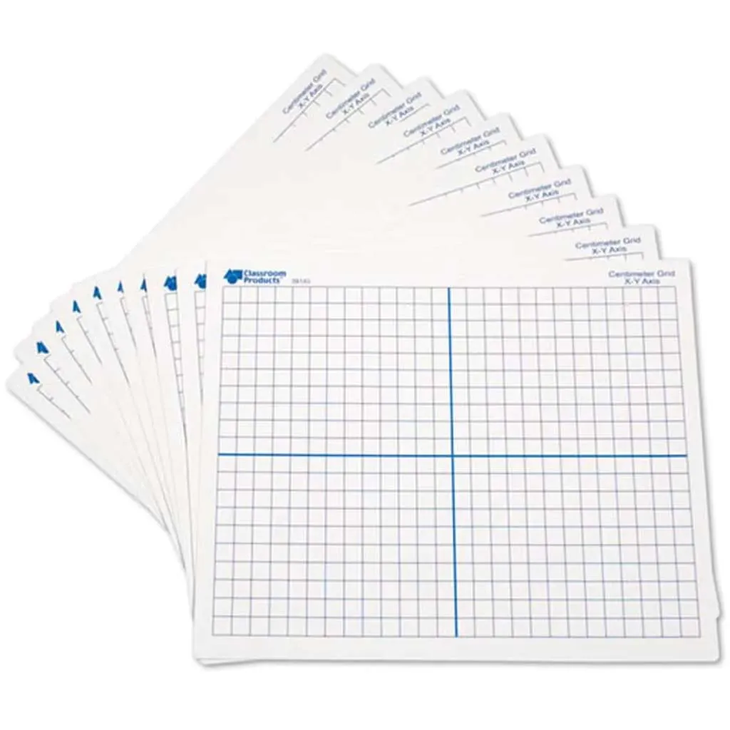 Double Sided X-Y Axis Dry-Erase Mats Set of 10