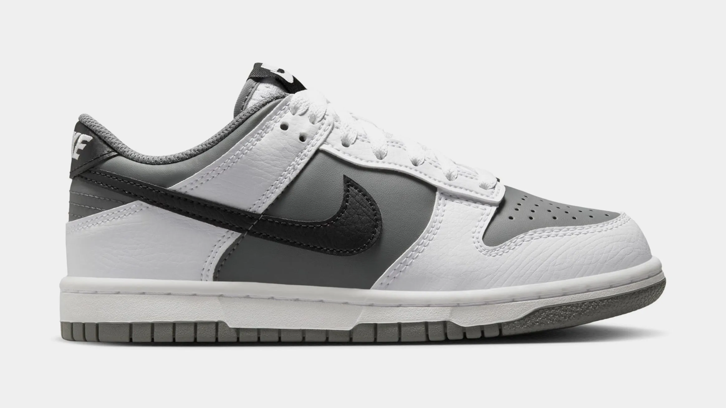 Dunk Low Grade School Lifestyle Shoes (White/Black/Smoke Grey)