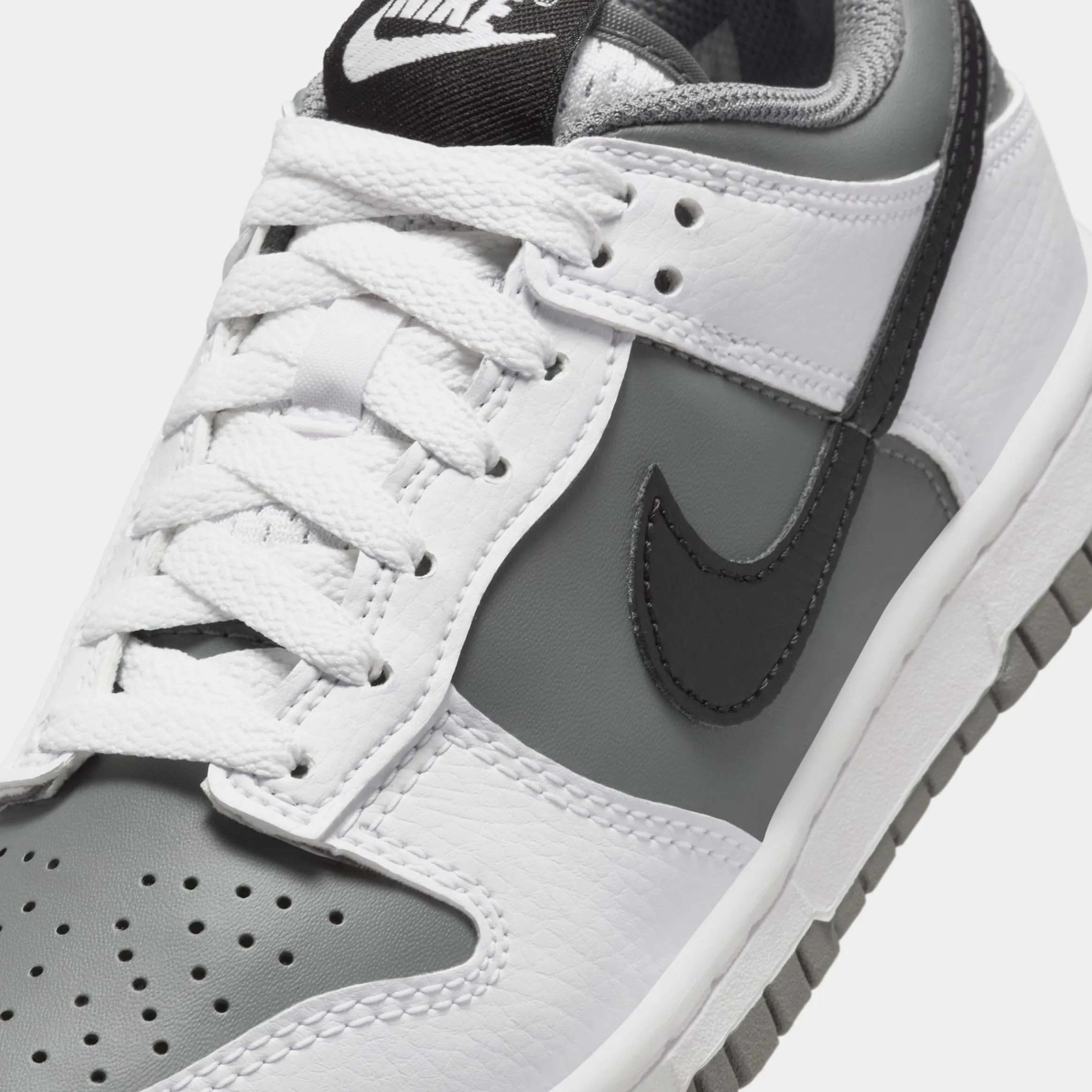 Dunk Low Grade School Lifestyle Shoes (White/Black/Smoke Grey)