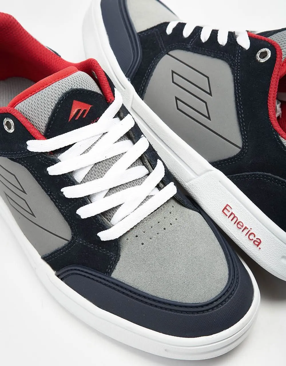 Emerica Heritic Skate Shoes - Navy/Grey/Red