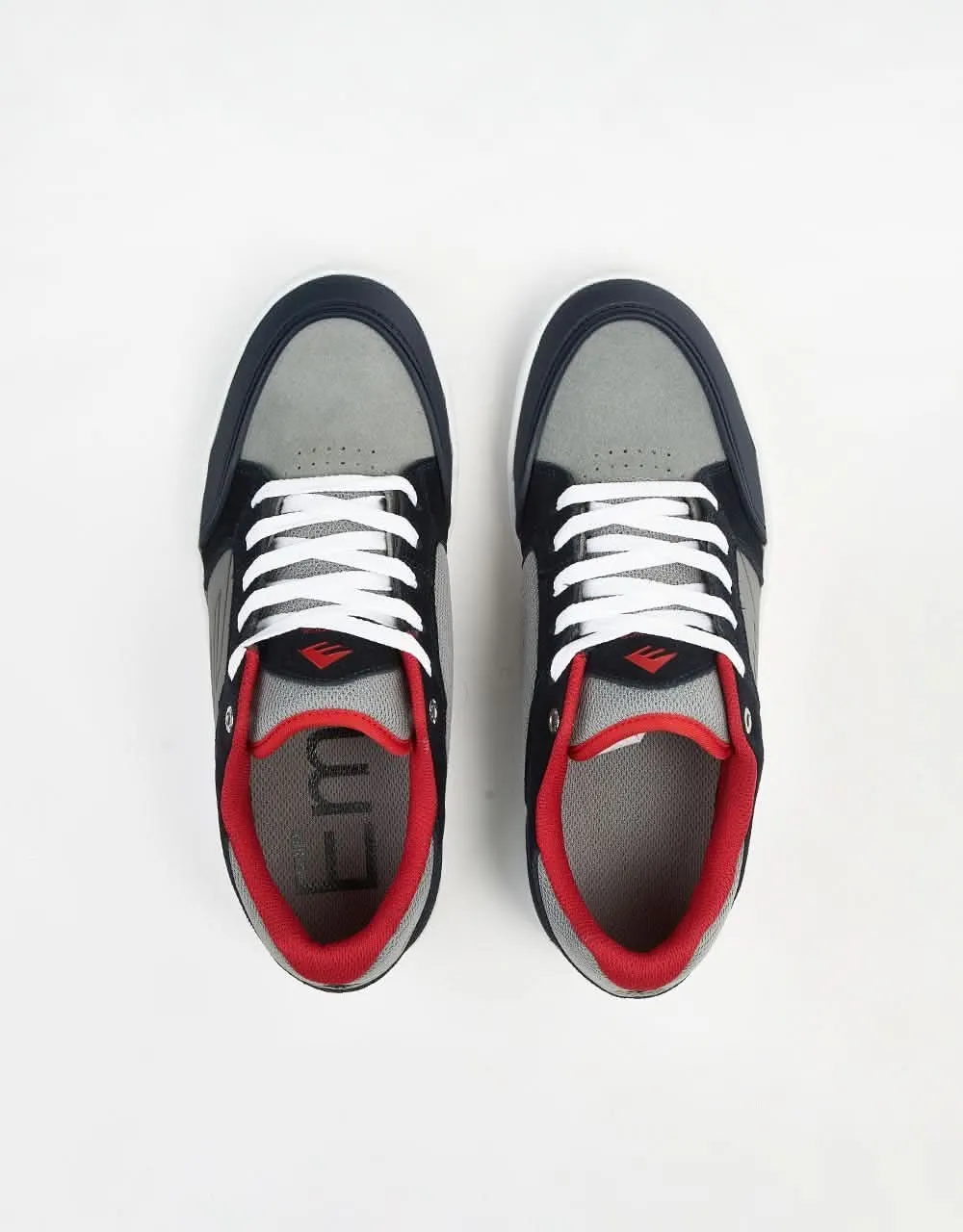Emerica Heritic Skate Shoes - Navy/Grey/Red