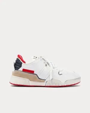 Emree Aged-Effect White / Red Low Top Sneakers
