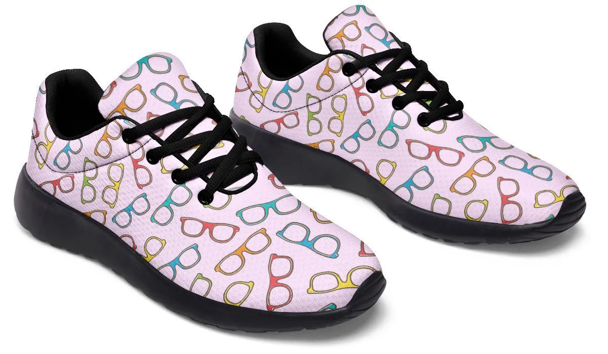 Eye Glasses Pattern Pink Sneakers