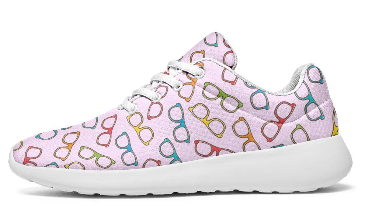 Eye Glasses Pattern Pink Sneakers