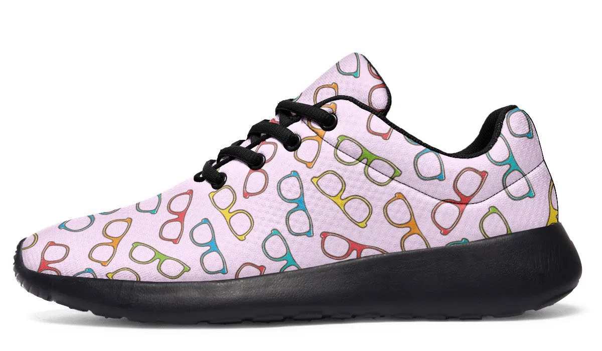 Eye Glasses Pattern Pink Sneakers