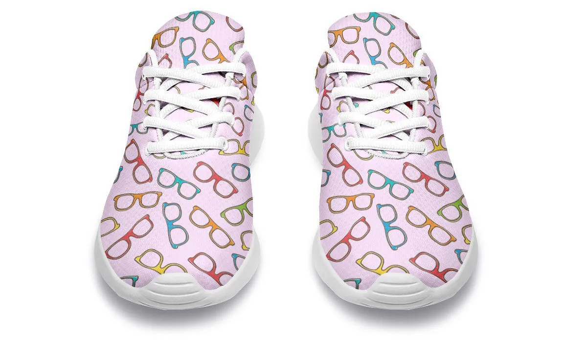 Eye Glasses Pattern Pink Sneakers