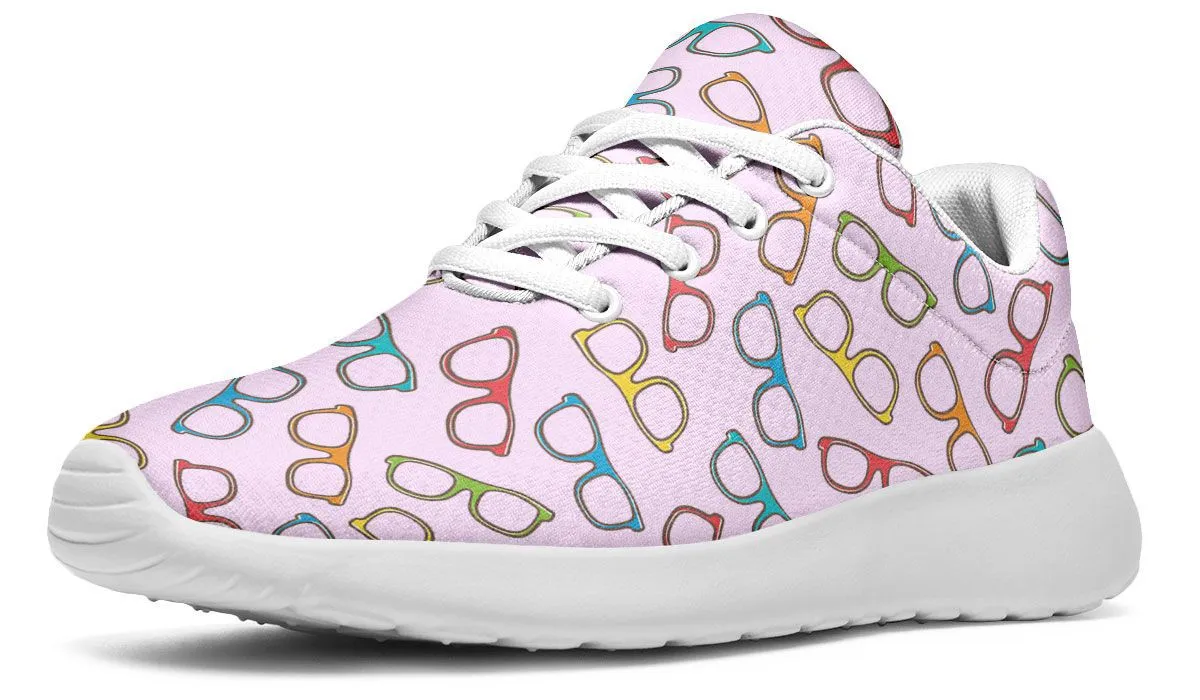 Eye Glasses Pattern Pink Sneakers