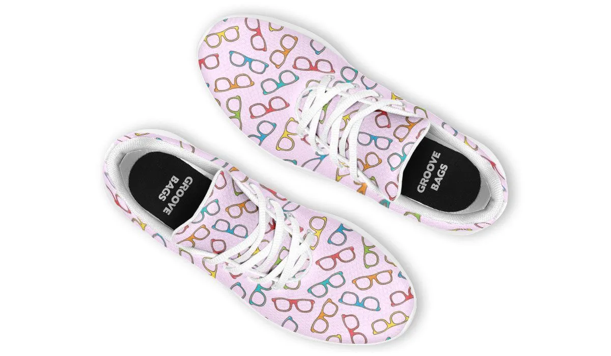 Eye Glasses Pattern Pink Sneakers